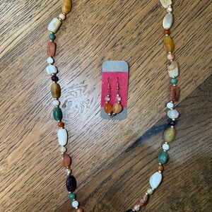 Multicolor Beaded Necklace and Earring Set